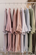 Jasmine Ruffle Bridesmaid Robe in Blush Pink