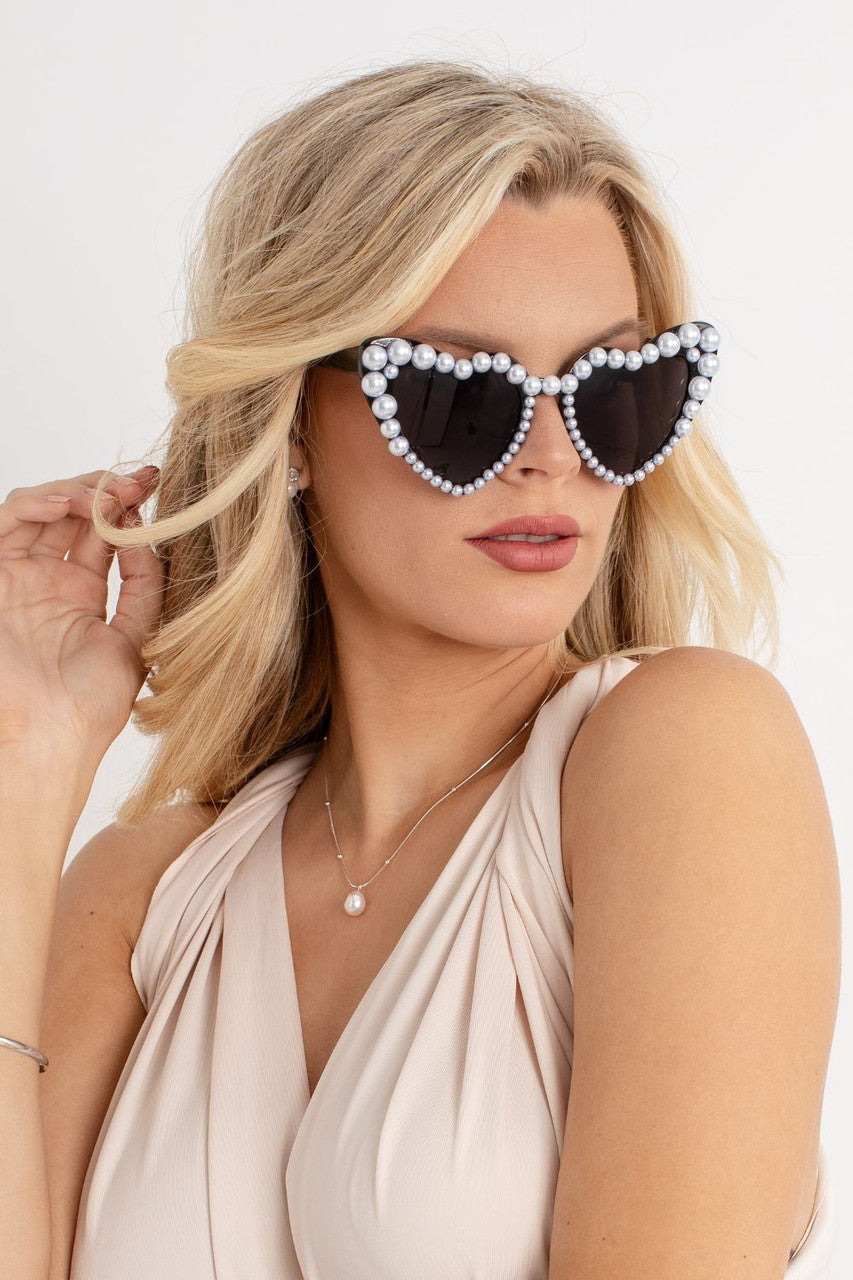Pearl Heart Bridal Sunglasses