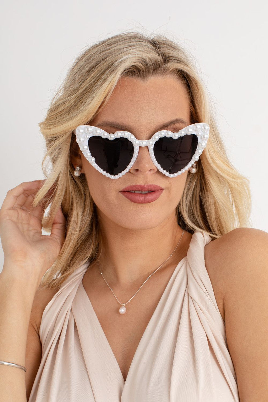 Pearl Heart Bridal Sunglasses