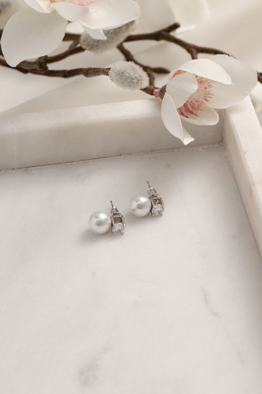 Quinn Pearl CZ Earrings