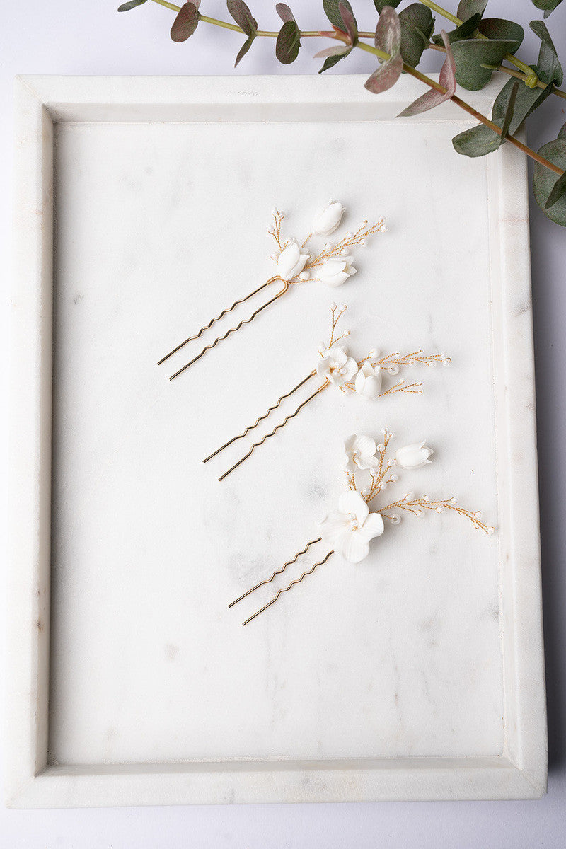 Rosalie Rose Gold Bridal Hair Pins