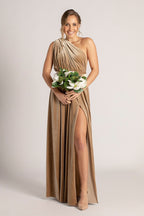 Velvet Multiway Infinity Dress in Champagne