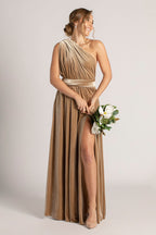 Velvet Multiway Infinity Dress in Champagne
