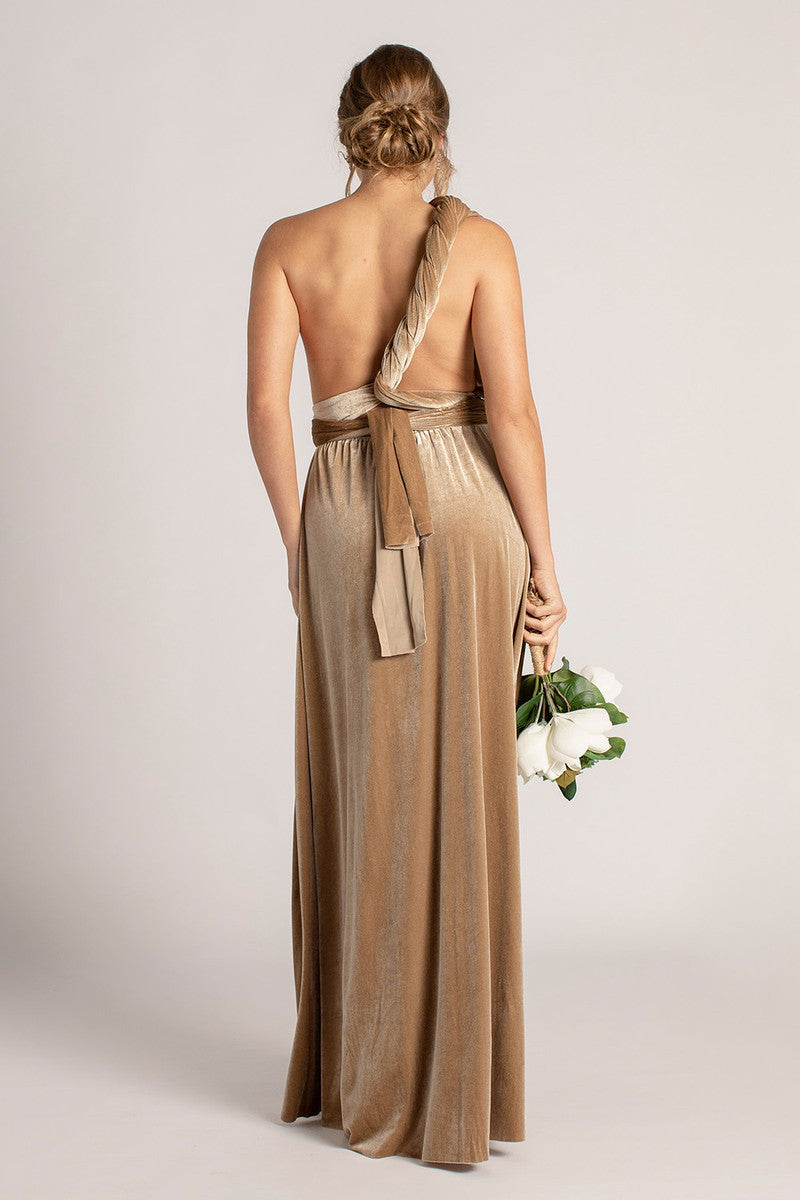 Velvet Multiway Infinity Dress in Champagne