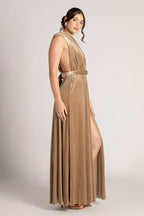Velvet Multiway Infinity Dress in Champagne