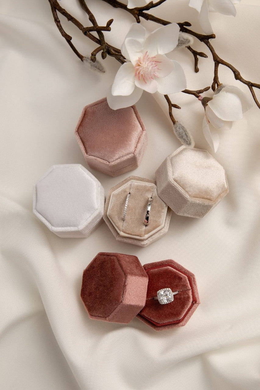 Octagonal Velvet Ring Box