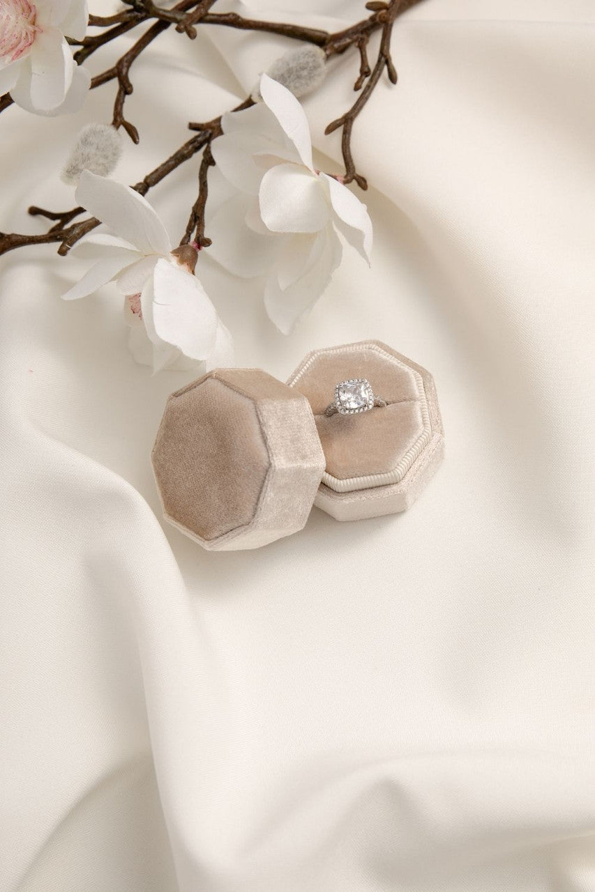 Octagonal Velvet Ring Box