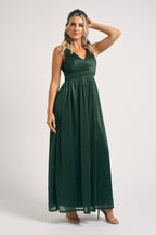Aurora Sparkly Sleeveless Formal Dress in Emerald Green