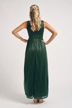 Aurora Sparkly Sleeveless Formal Dress in Emerald Green