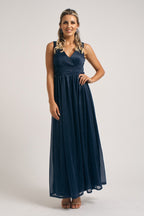 Aurora Sparkly Sleeveless Formal Dress in Navy