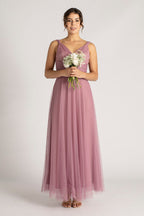 Bailey Tulle Bridesmaid Dress in Plum