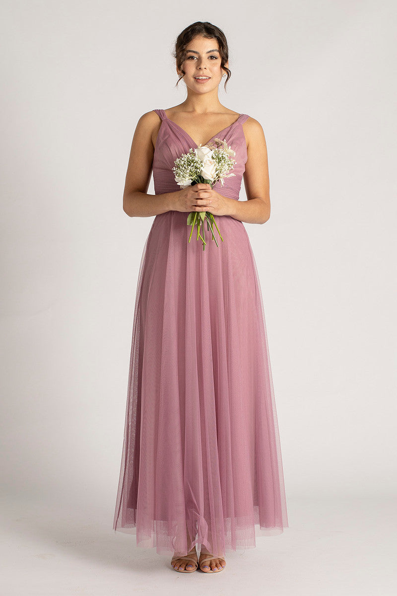 Bailey Tulle Bridesmaid Dress in Plum