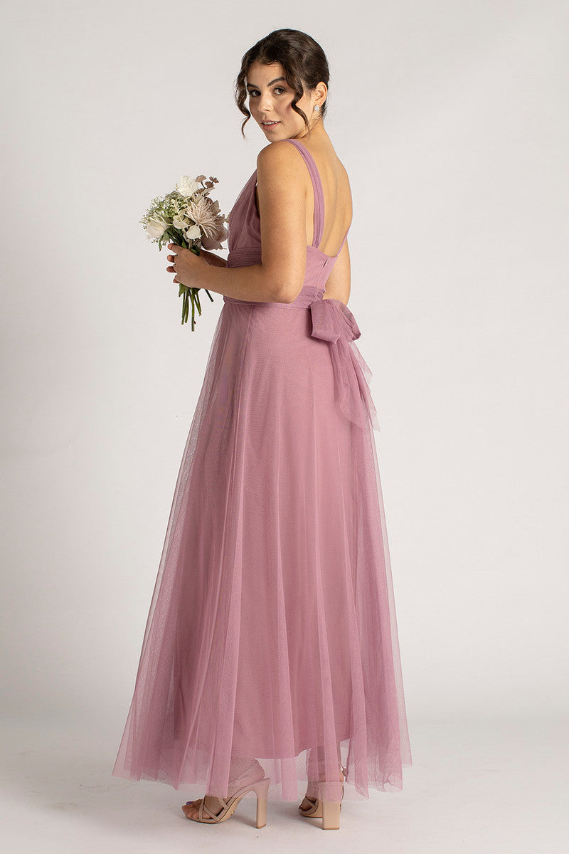 Bailey Tulle Bridesmaid Dress in Plum