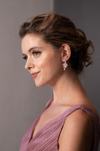 Celestia Crystal Bridal Earrings in Rose Gold