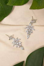 Celestia Crystal Bridal Earrings in Silver