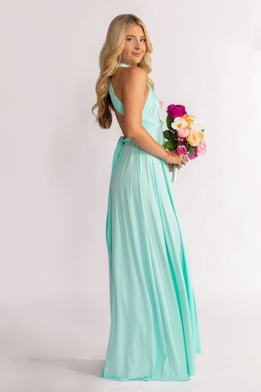 Aqua Blue Classic Infinity Multiway Dress for formal and bridesmaids dresses