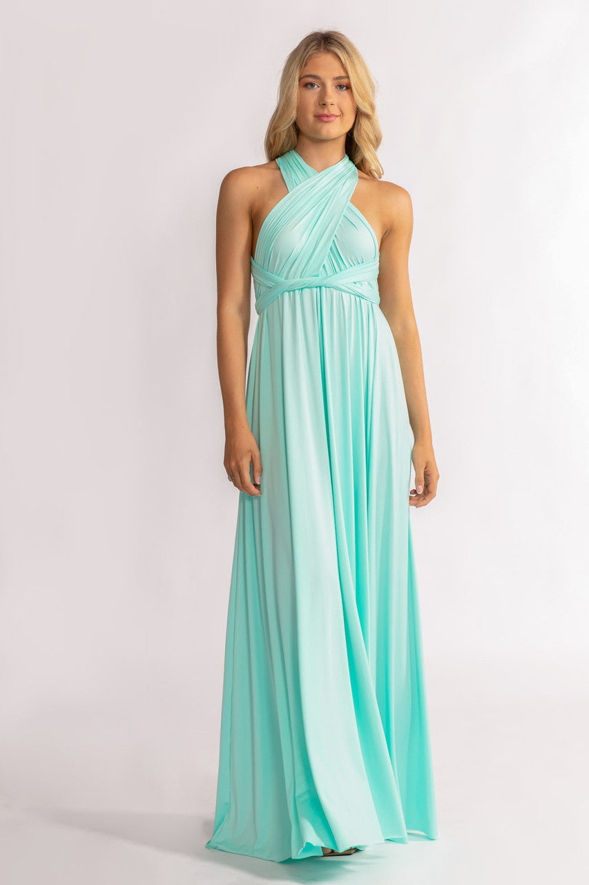 Aqua Blue Classic Infinity Multiway Dress for formal and bridesmaids dresses