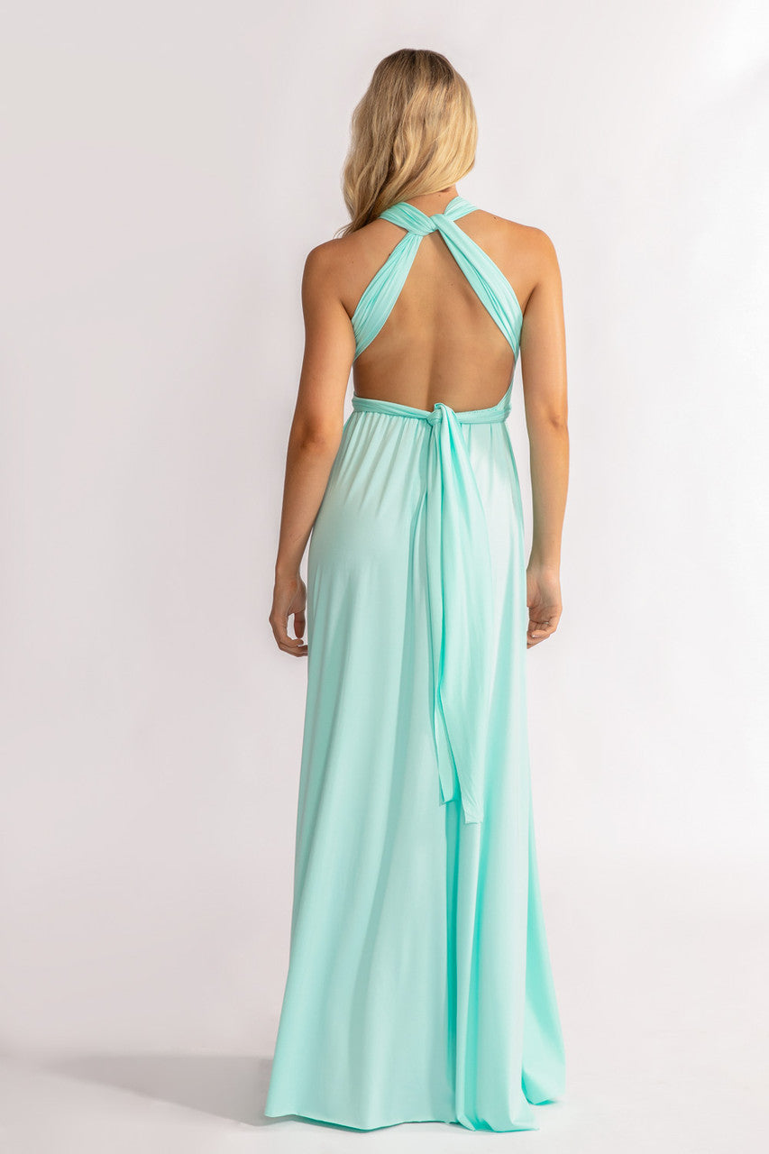 Aqua Blue Classic Infinity Multiway Dress for formal and bridesmaids dresses