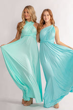 Aqua Blue Classic Infinity Multiway Dress for formal and bridesmaids dresses