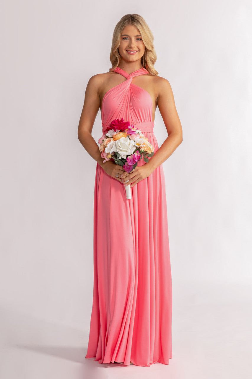 Flamingo Pink Classic Infinity Multiway Dress for formal and bridesmaids dresses