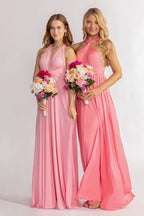 Flamingo Pink Classic Infinity Multiway Dress for formal and bridesmaids dresses