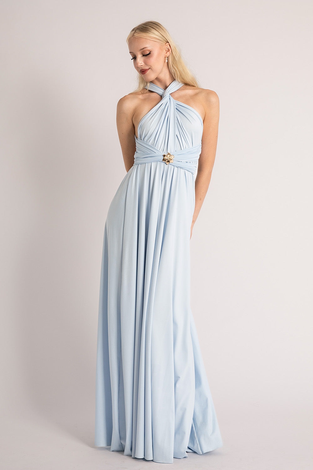 infinity dress sky blue Elegant Beautiful Infinity Convertible Maxi Long Dress Light Blue
