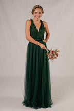 Tulle Overlay Skirt For Classic Multiway Dress in Hunter