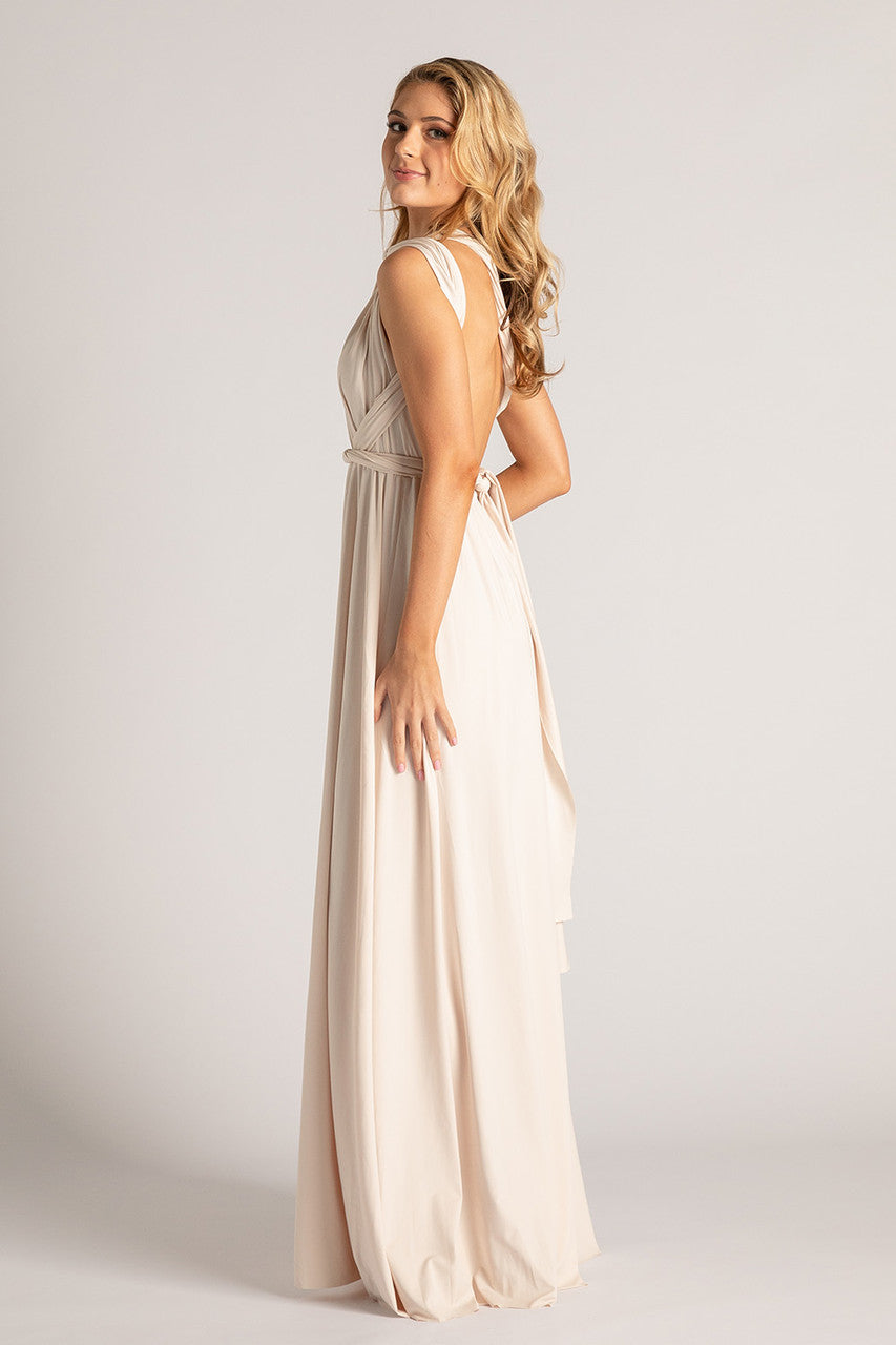 Champagne Nude Classic Infinity Multiway Dress for formal and bridesmaids dresses