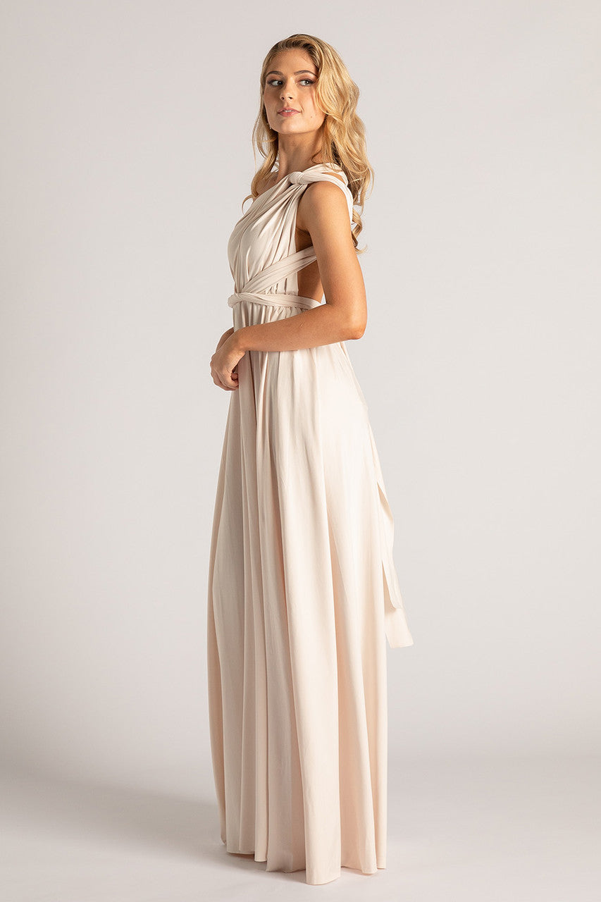Champagne Nude Classic Infinity Multiway Dress for formal and bridesmaids dresses
