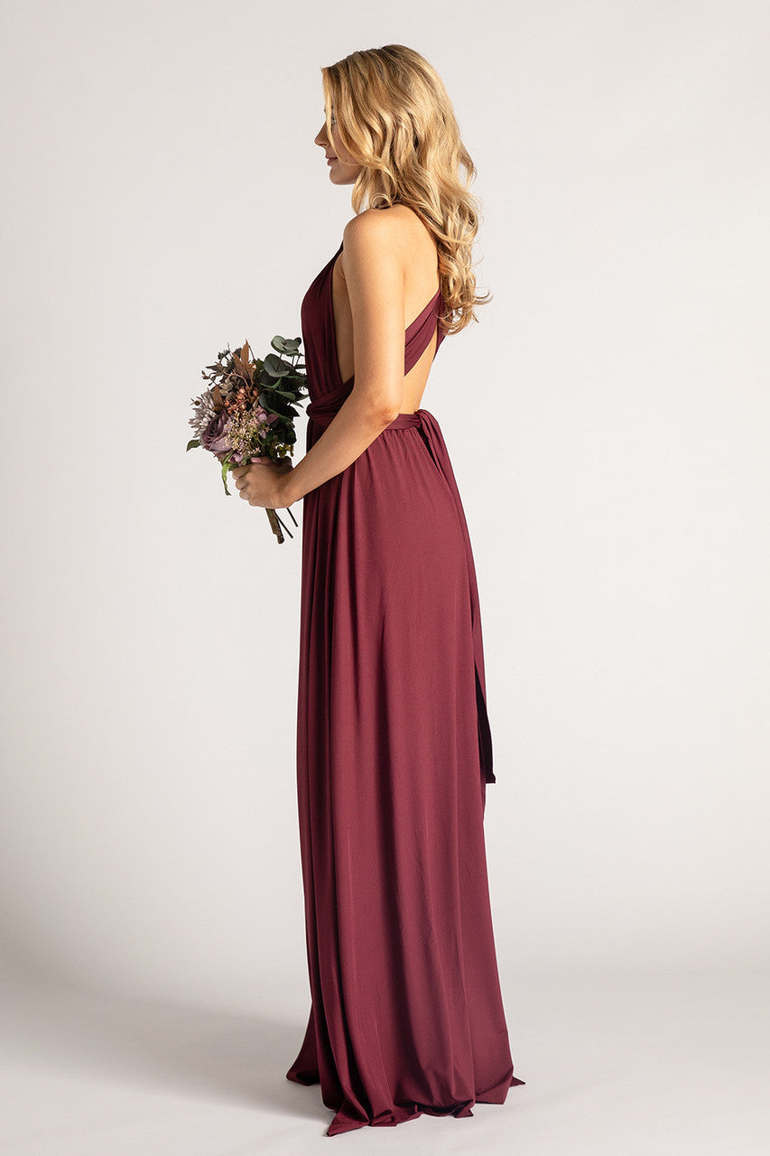 Dark burgundy Infinity Multiway Dress For Formal or Bridesmaids Dress