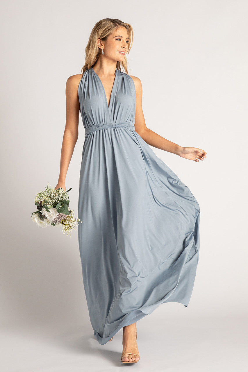 Dusty Blue formal and bridesmaids dress. Classic Multiway Infinity Bridesmaids Dress In Dusty Blue