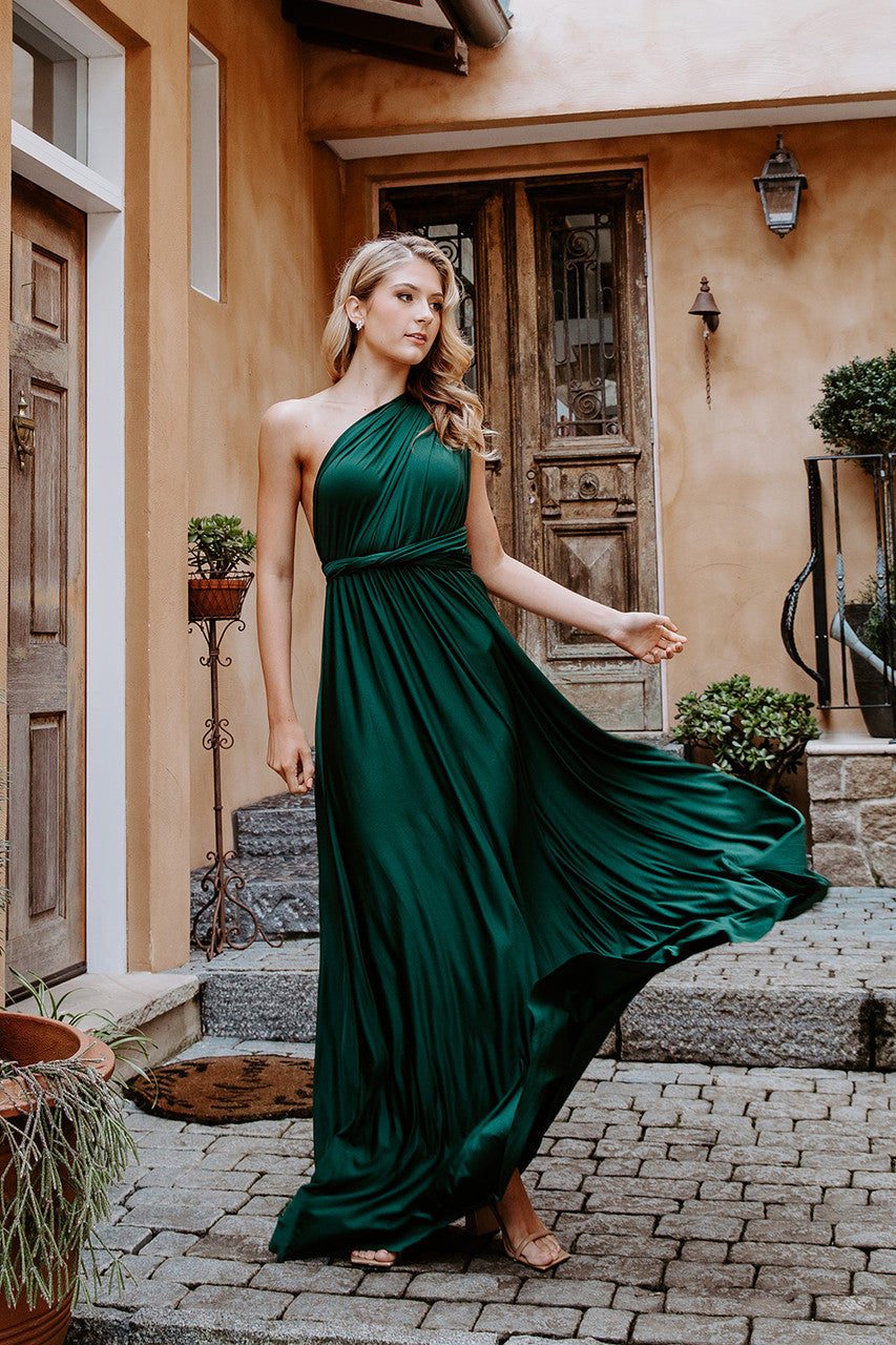 Classic Multiway Infinity Dress in Hunter Green