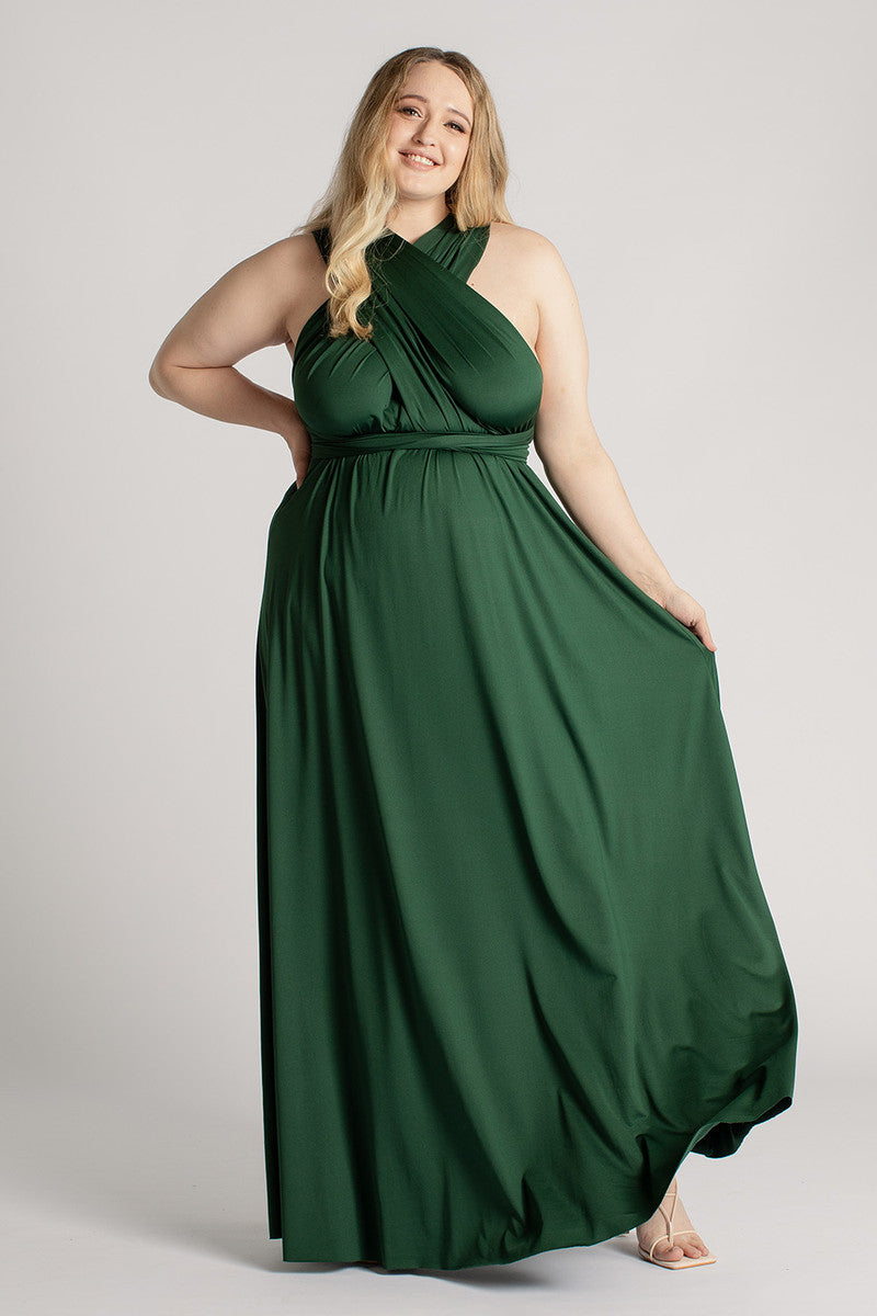 Classic Multiway Infinity Dress in Hunter Green