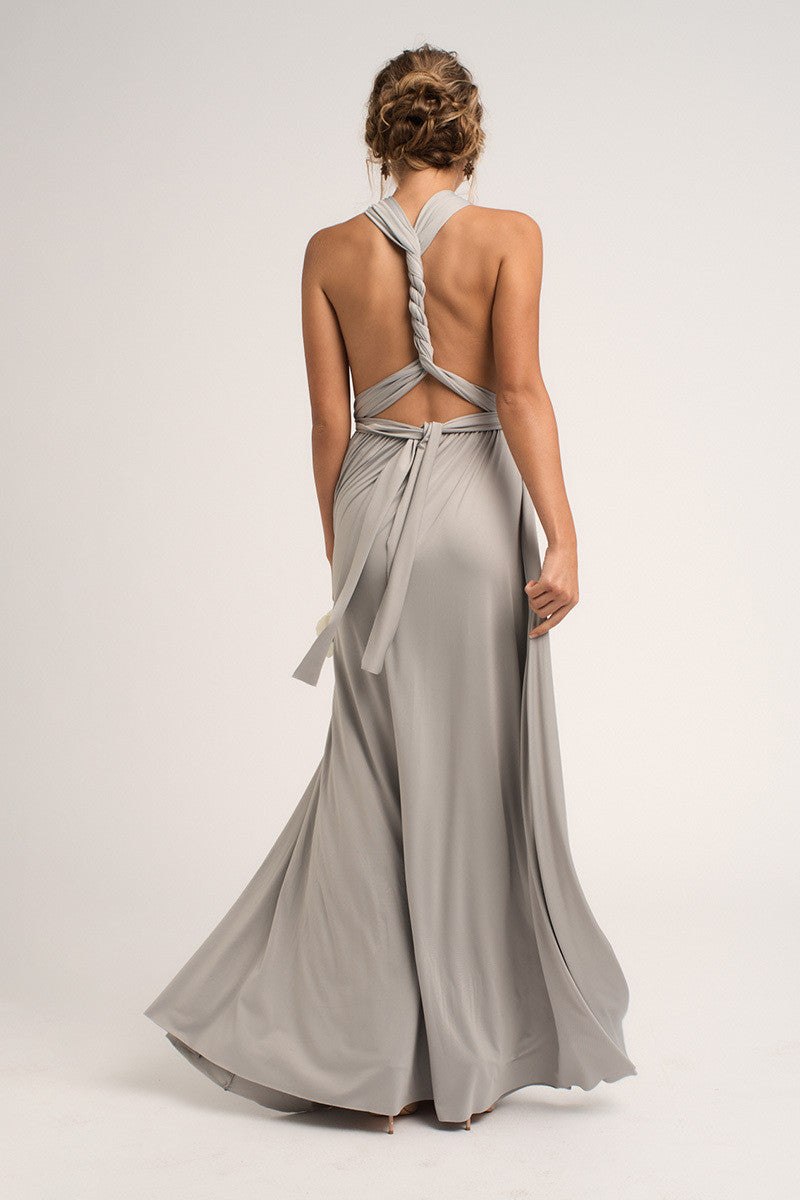 silver multiway dress TDY Silver Maxi Infinity Dress