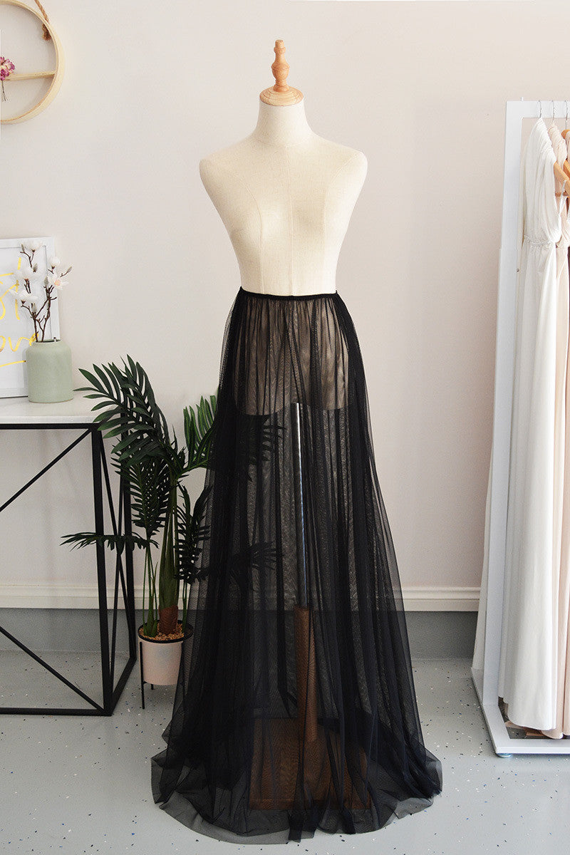 Tulle Overlay Skirt For Classic Multiway Dress in Black