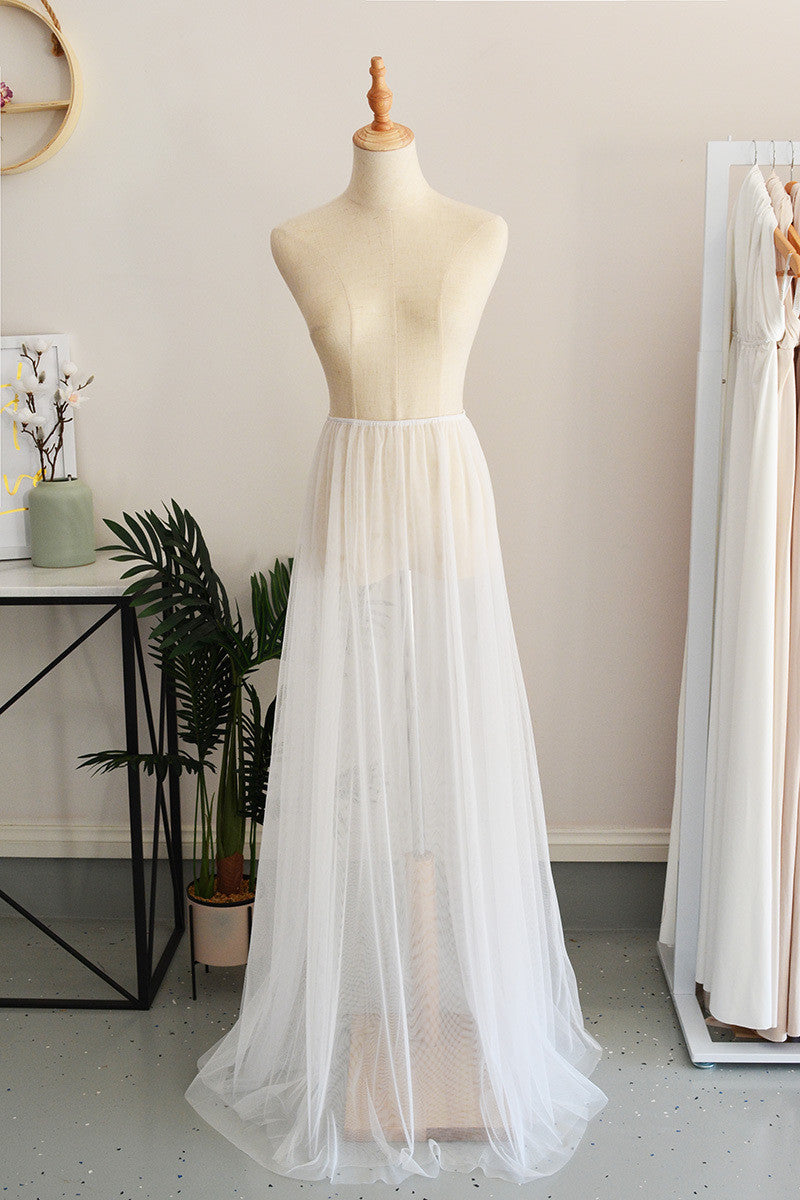 Tulle Overlay Skirt For Classic Multiway Dress in Ivory – Model Chic
