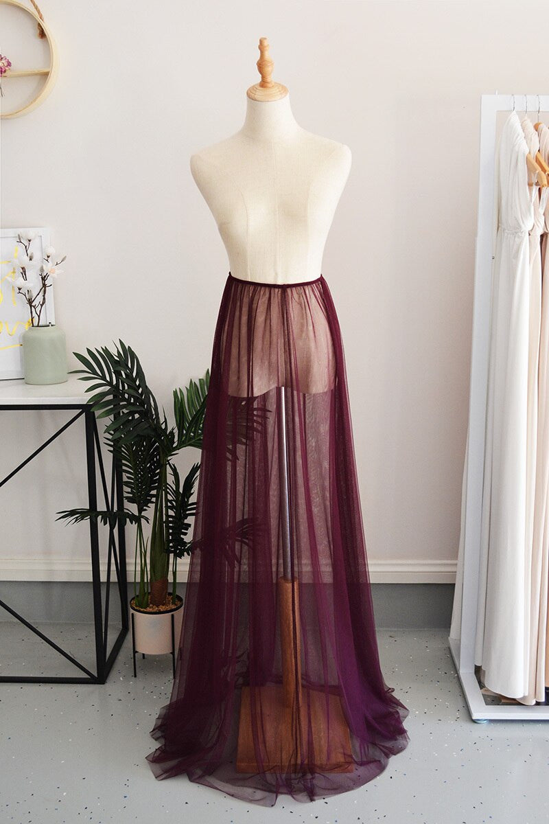 Tulle Overlay Skirt For Classic Multiway Dress in Mulberry