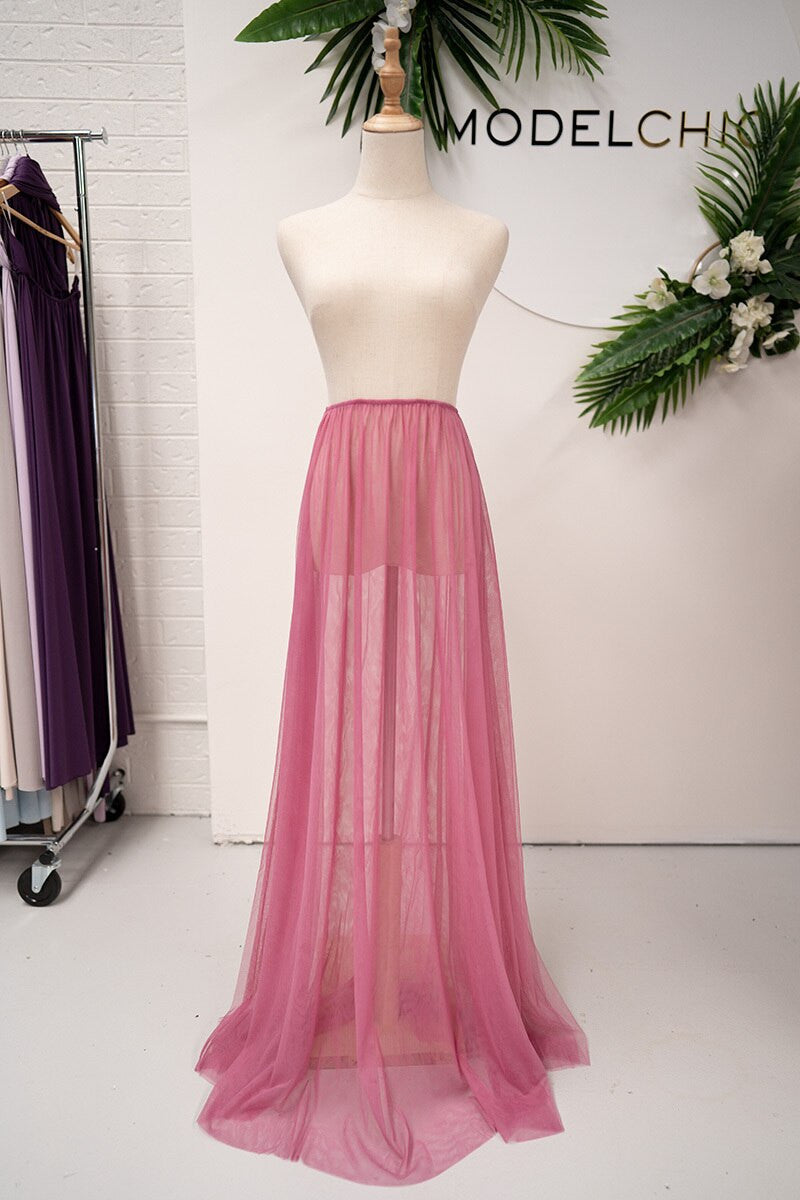 Tulle Overlay Skirt For Classic Multiway Dress in Plum