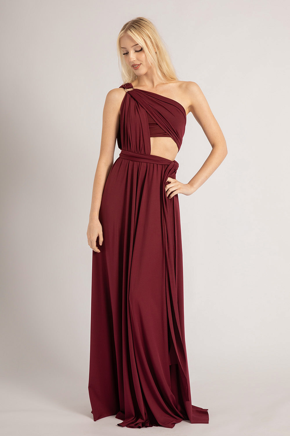 Dark burgundy Infinity Multiway Dress For Formal or Bridesmaids Dress