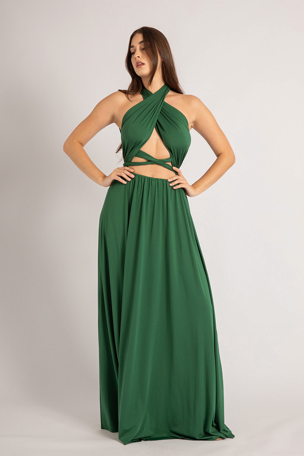 Classic Multiway Infinity Dress in Emerald Green