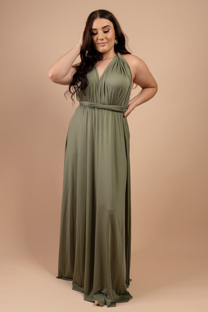 Classic Multiway Infinity Dress in Khaki