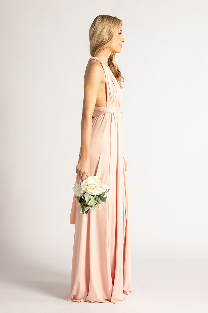 light pink infinity dress Light Pink Infinity Dress With Detachable Tulle Overskirt