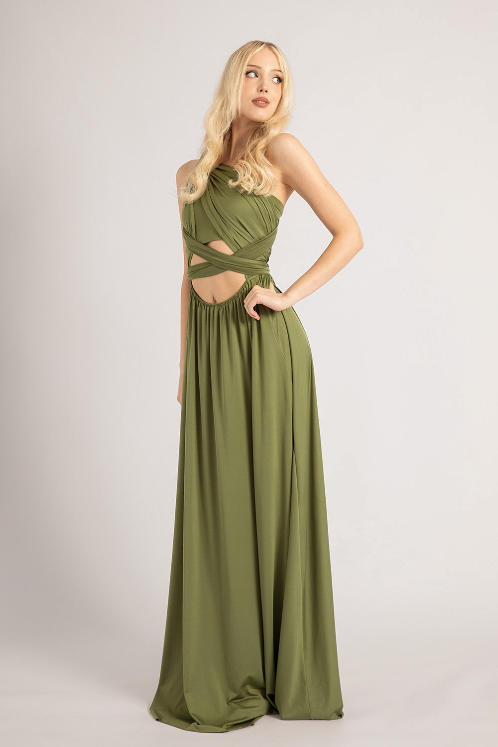 Classic Multiway Infinity Dress in Olive Green