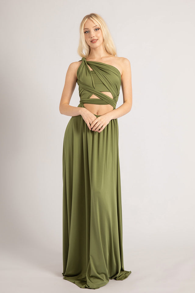 Classic Multiway Infinity Dress in Olive Green