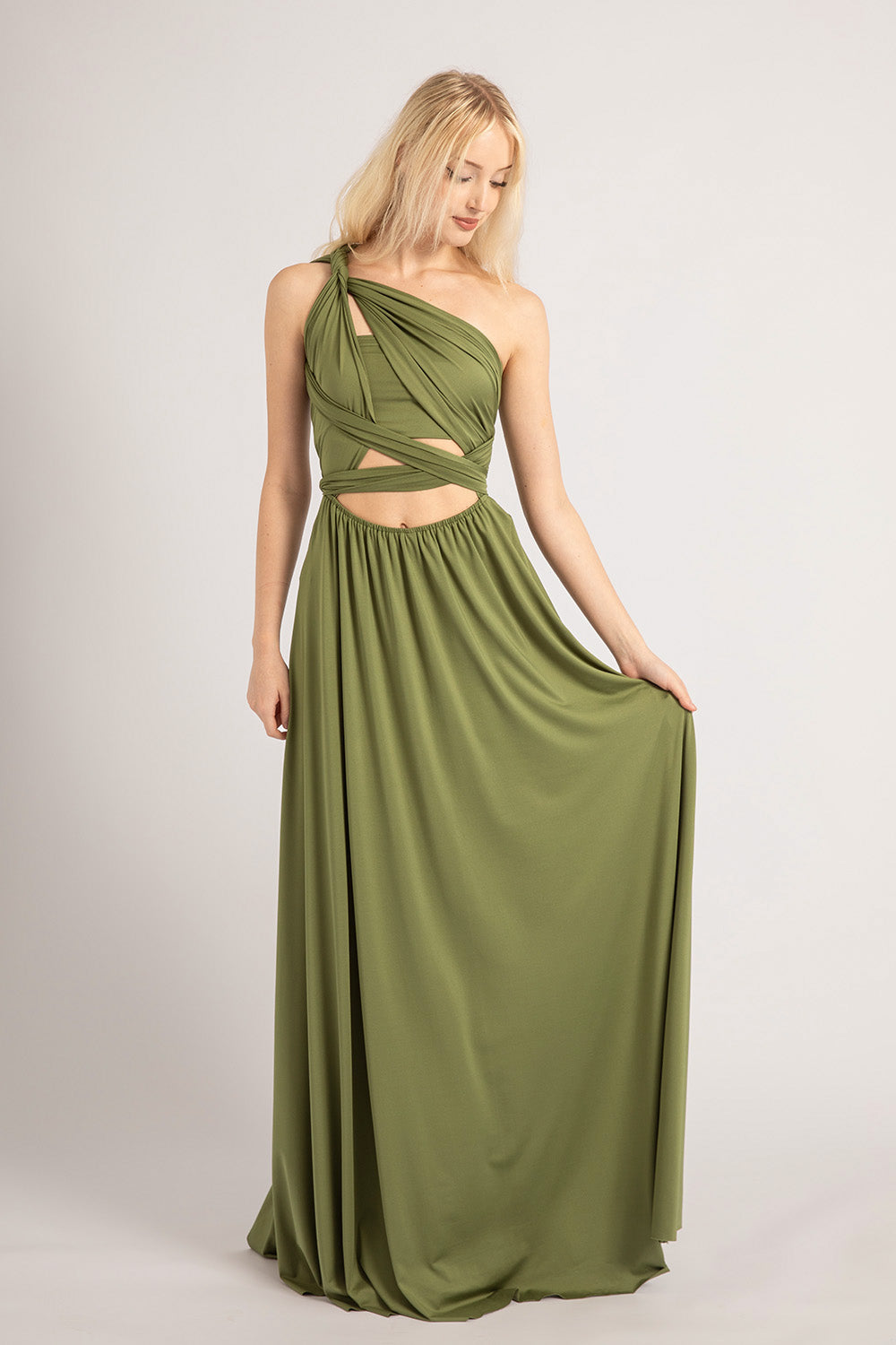 Classic Multiway Infinity Dress in Olive Green