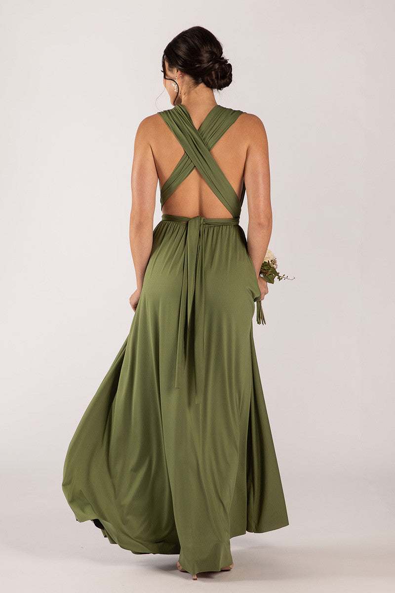 Classic Multiway Infinity Dress in Olive Green