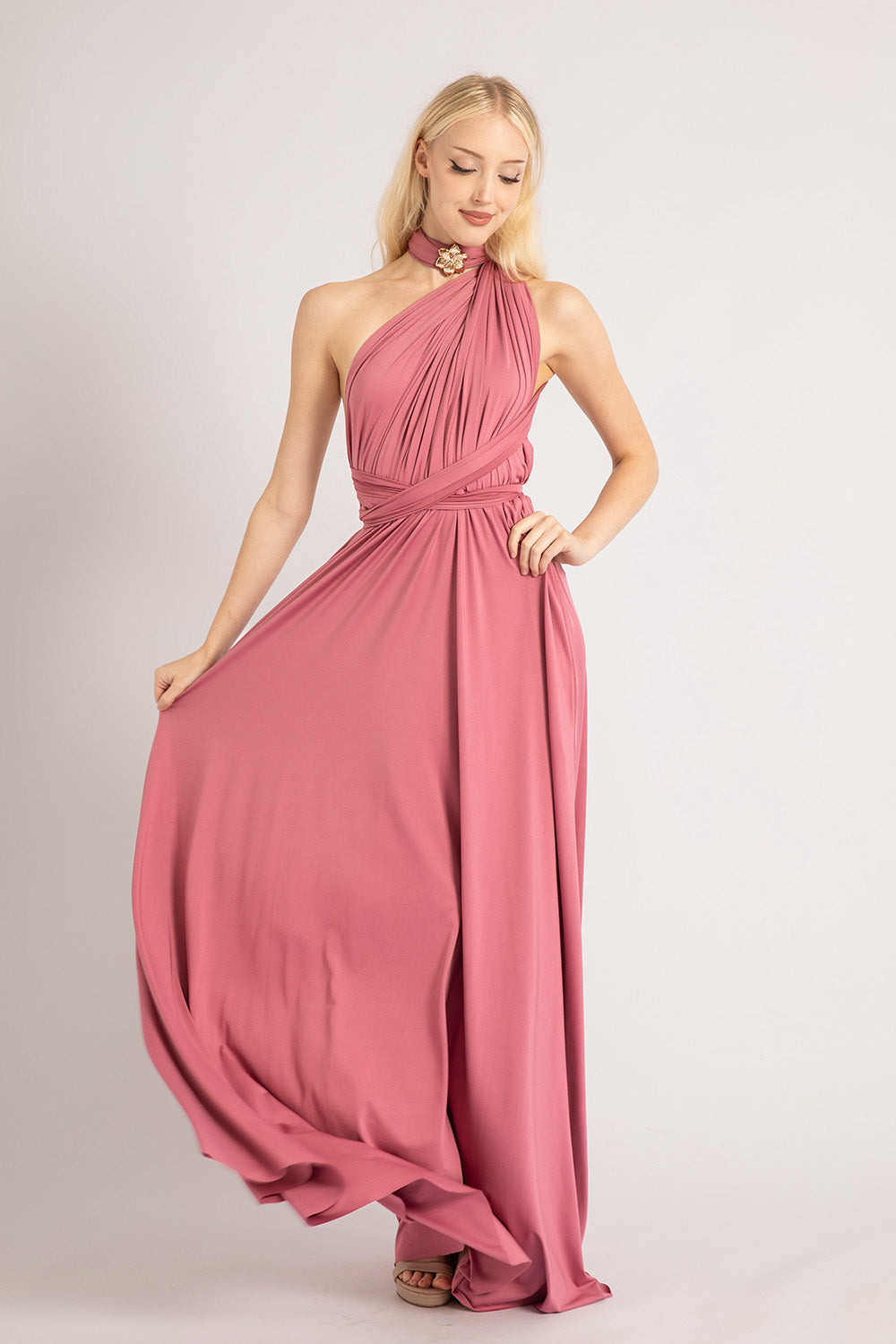 Classic Multiway Infinity Dress in Plum Rose
