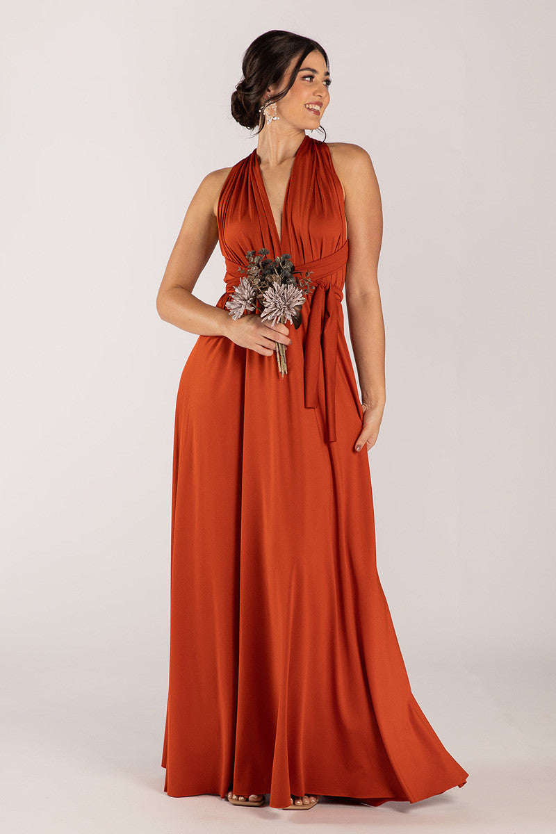 Classic Multiway Infinity Dress in Rust