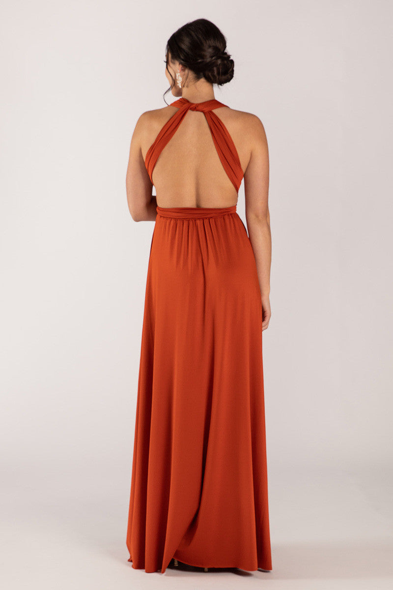 Classic Multiway Infinity Dress in Rust