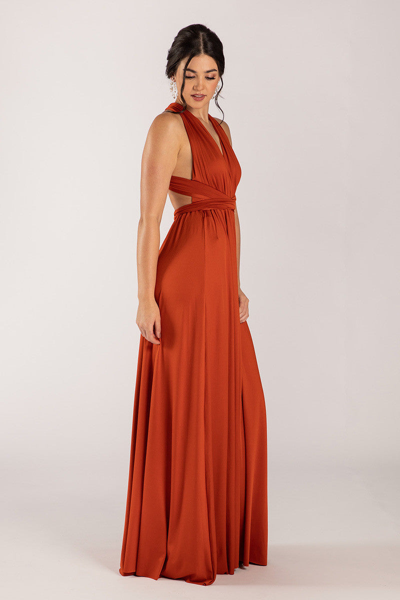 Classic Multiway Infinity Dress in Rust